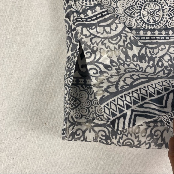 Land’s End Embroidered Lightweight Cotton Summer Dress Cover Up Gray White S 6-8 - Picture 8 of 12